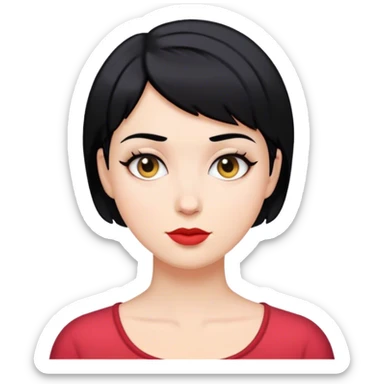 White woman with short black hair style sticker