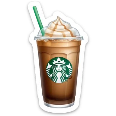 Starbuck ice coffee with ice cubes sticker