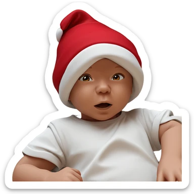 boy in santa hat sticker