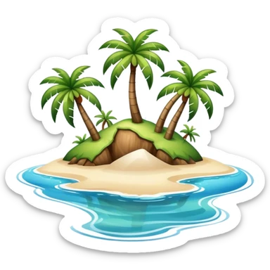 Island with coconut trees sticker