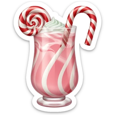 Light pink Peppermint candy cane mocktail sticker