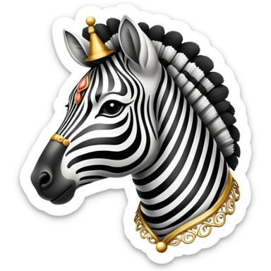 Vintage circus zebra wearing filigree sticker