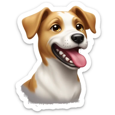 Playful dog with tongue out sticker