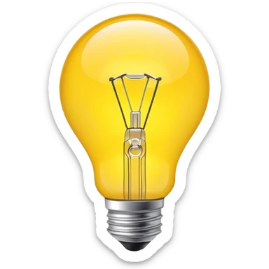 yellow light bulb glowing sticker