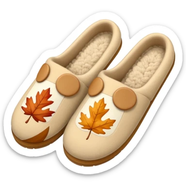 cozy beige autumn slippers sticker