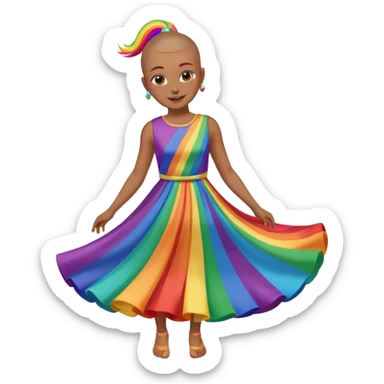 rainbow girl with side of head shaved sticker