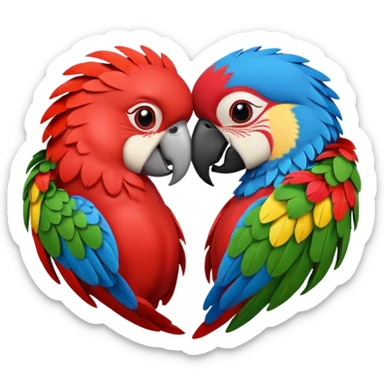 heart wreath kiss parrot sticker