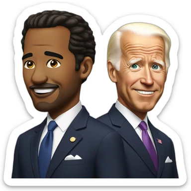mixture of donald trumph and joe biden sticker