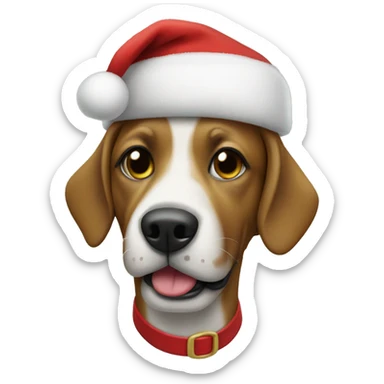 Dog dressed like Santa sticker