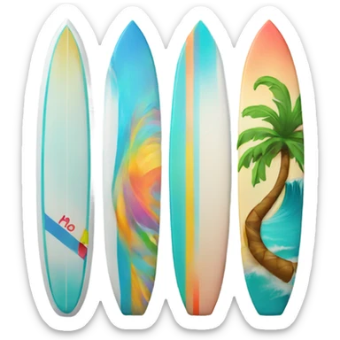 Surf board colorful beachy sticker