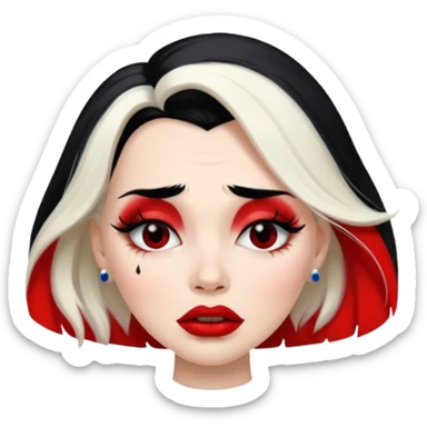 Cruella de vi crying sticker