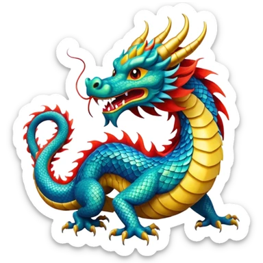 chinese dragon happy new year sticker