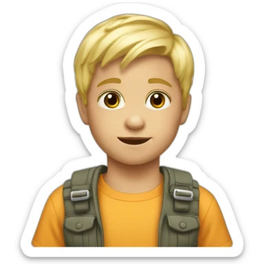 blonde 3 year old boy sticker