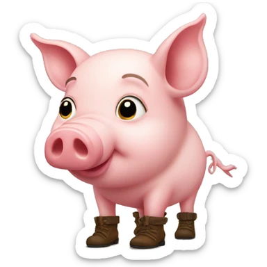 Pig in boots  sticker