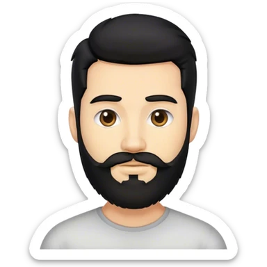 black hair tuft beard man sticker