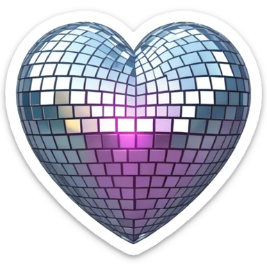 Disco ball Heart sticker