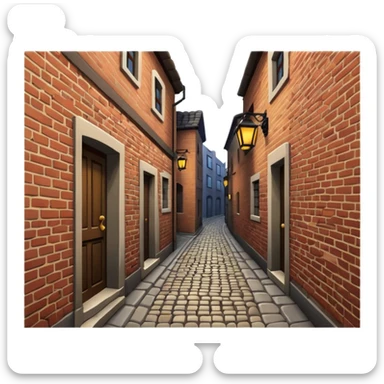 narrow alleyway sticker