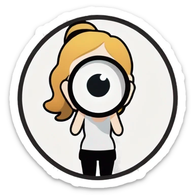 white girl searching with lens sticker