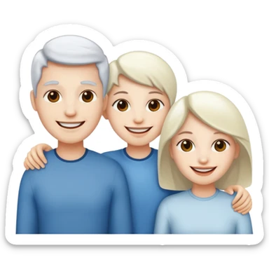 3 people, all white skin color next to each other sticker