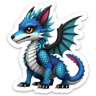 Cool gothic cute badass Scaley cyber-Vernid-Protogen-Dutch-Angel-Dragon-Sergal-Trico-Fursuit-furry-fursona sticker