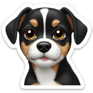 Chiwawa mix black body and a little white one ear down sticker