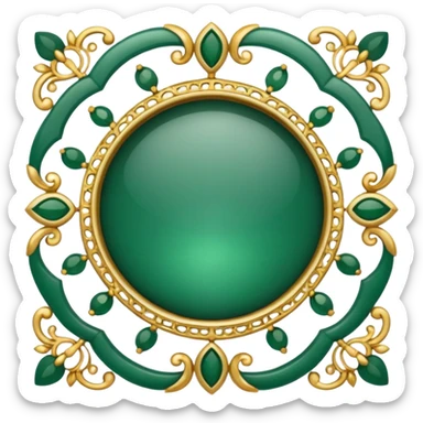 Jade and gold filigree sticker