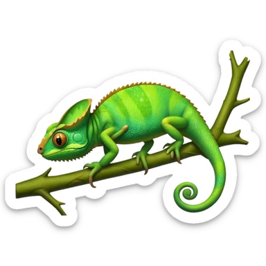 A green chameleon  sticker