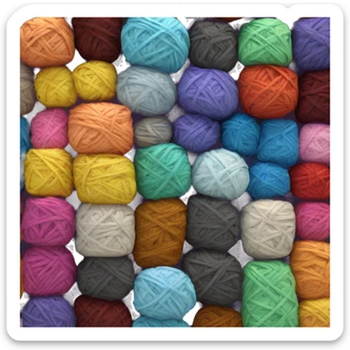 A ball of yarn with the following four colors: #0DC09D
 #F18046 
#FA6863 
#3D95FD sticker