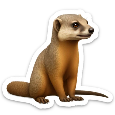 a Mongoose that have long hear sticker