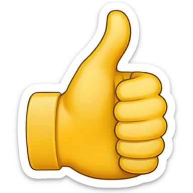 Thumbs up emoji but the thumb is tiny sticker