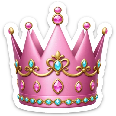 pink princess crown with bow sticker