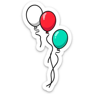 Happy celebration with balloons and streamers sticker