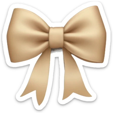 Beige bow sticker