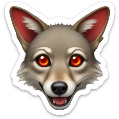 A dangerous looking jackal with bright red eyes
 sticker