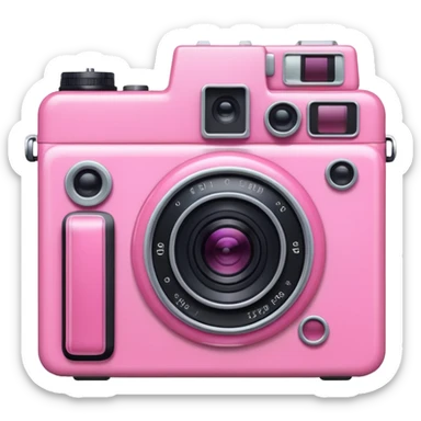 pink photocamera sticker
