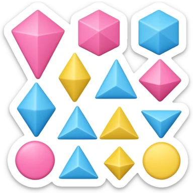 A collection of pink and blue and yellow shapes sticker