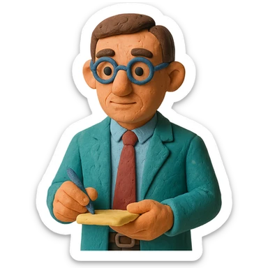 claymation style psychiatrist sticker