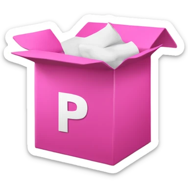 The letter “p” in a pink box like 🅿️ sticker