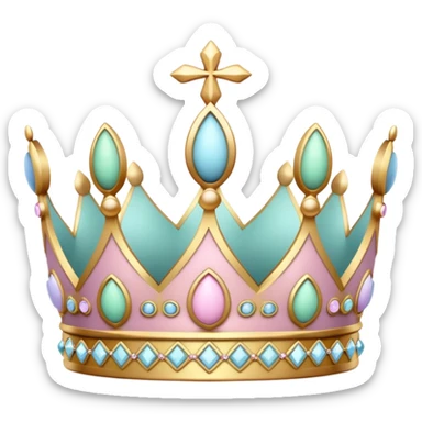 Easter pastel colored crown sticker