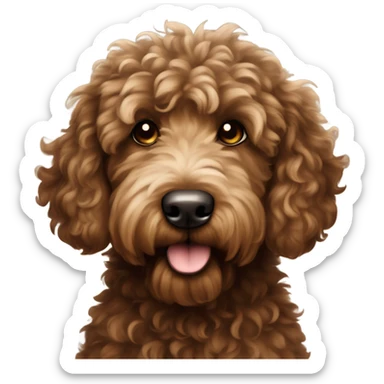 Dark brown goldendoodle  sticker