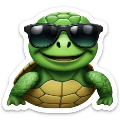 Turtle wearing sunglasses sticker