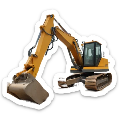 Excavator ￼ gives thumbs up sticker