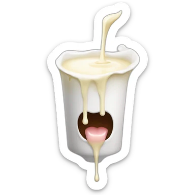 mouth dripping milk sticker