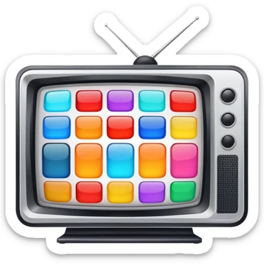 Television with colorful screen sticker