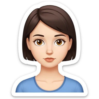 A  white girl with short dark brown hair  sticker