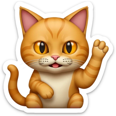 gato scratching and mad realistic sticker