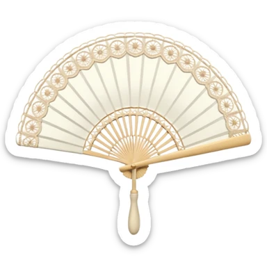 White lace handheld fan sticker