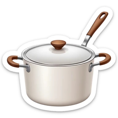 white THE PAN is with brown handles on the sides sticker