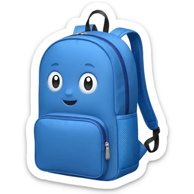 a blue kid Backpack with zip sticker