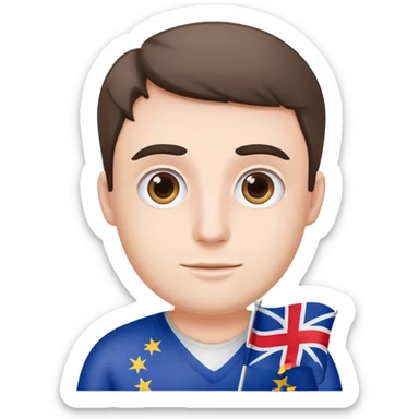 european union enthusiast with flag man sticker